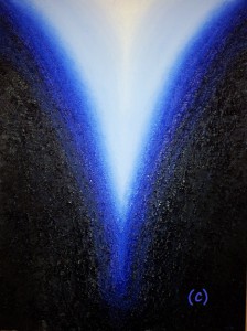 De lichtzuil. Olieverf op canvas (60 x 80 cm). Verkocht.